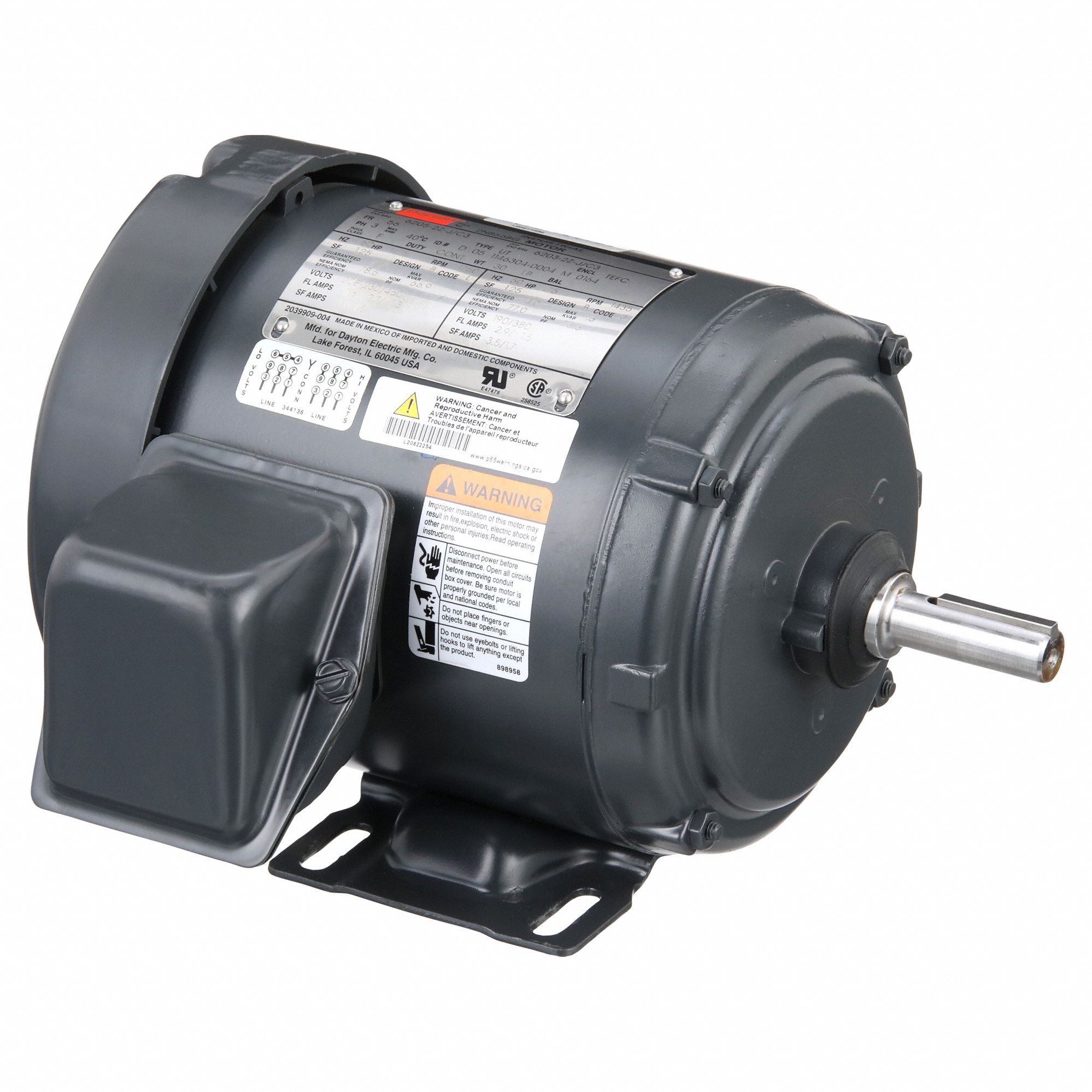 MOTEUR, 3/4 HP, TRIPHASE