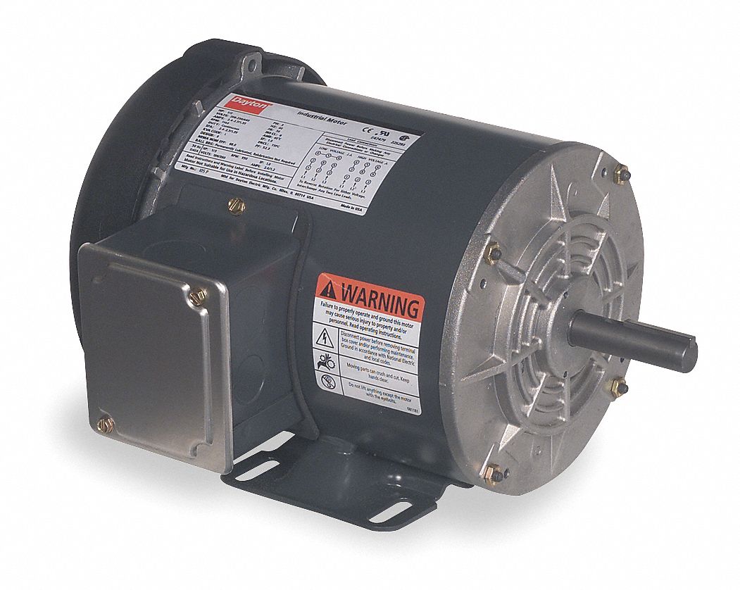 General Purpose Motor, 1-1/2 HP, 3-Phase, Nameplate RPM 1725