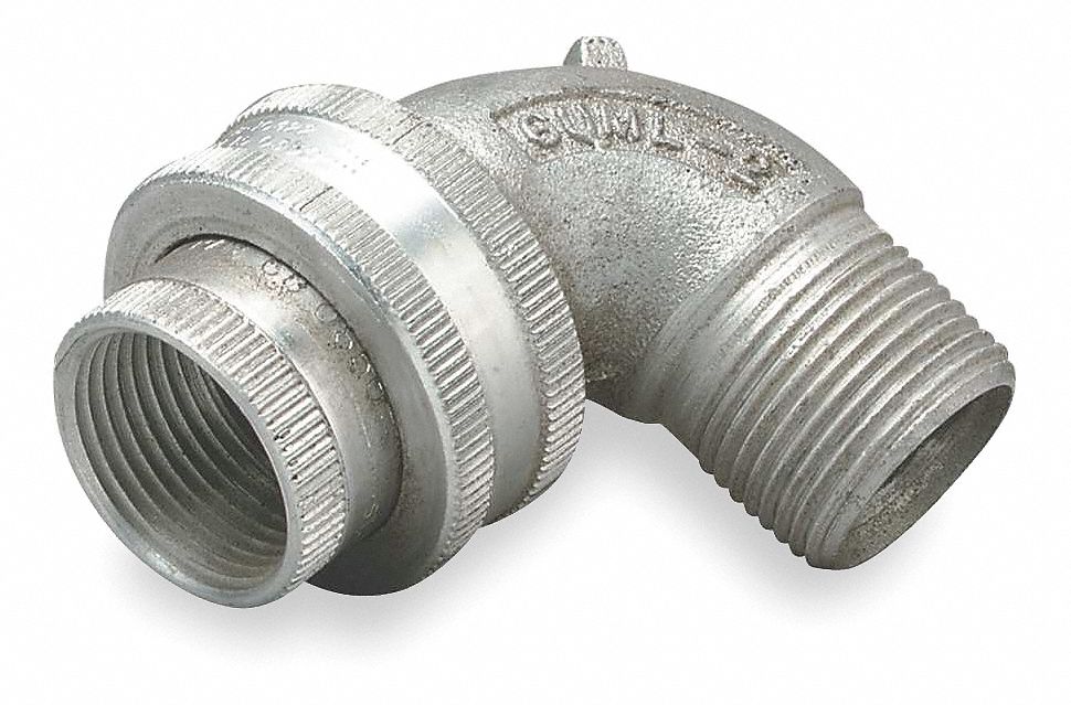 HUBBELL KILLARK Union Conduit to Box, 90 Degrees Aluminum, 1/2 in