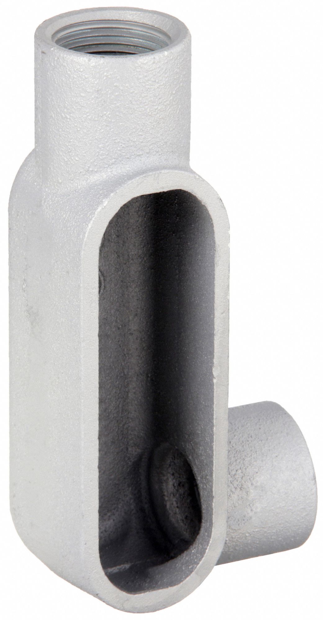 Conduit Outlet Body: Iron, 1 1/2 in Trade Size, LR Body, 26 cu in Body Capacity, Threaded Hub