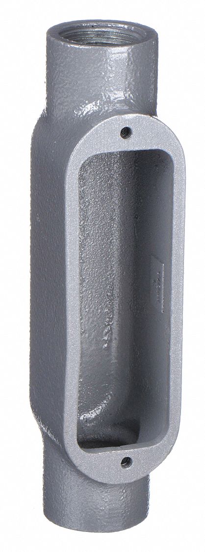 Conduit Outlet Body: Iron, 1 1/2 in Trade Size, C Body, 36 cu in Body Capacity, Threaded Hub