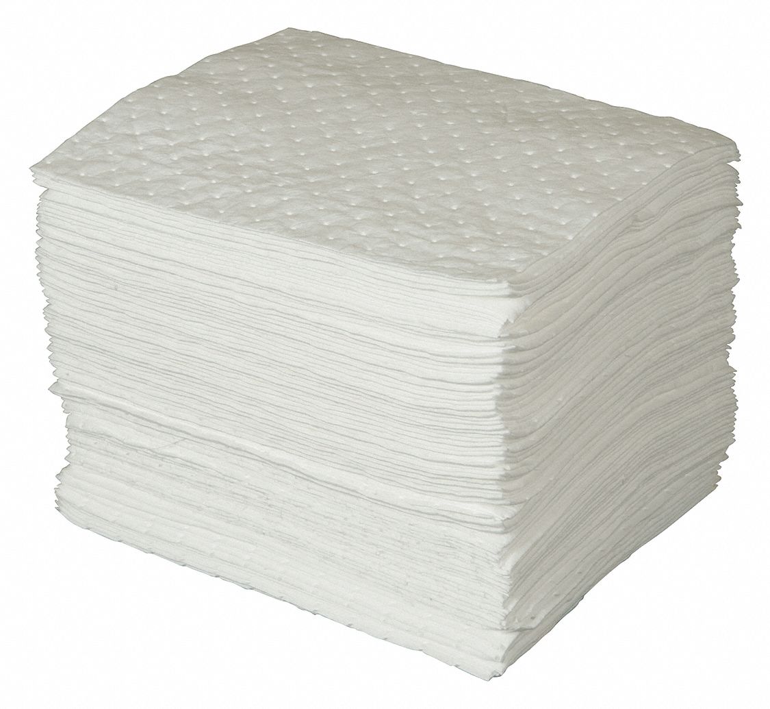 ABSORBENT PAD, 19 OZ ABSORBED PER PAD, 30 GALLON CAPACITY, BALE, 100 PK