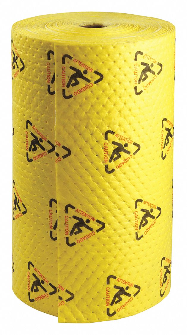 ABSORBENT ROLL, 40 GAL, 15 X 15 IN PERFORATED SIZE, CASE, BLACK/RED/YELLOW