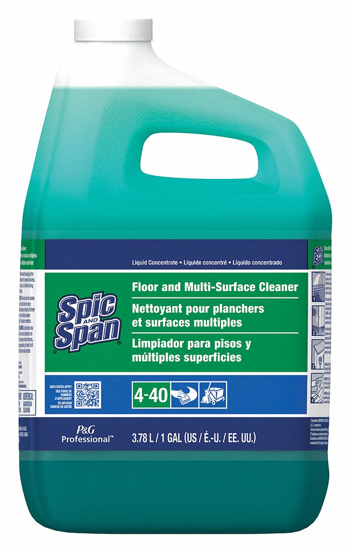 Floor Cleaner: Jug, 1 gal Container Size, Concentrated, Liquid, 3 PK