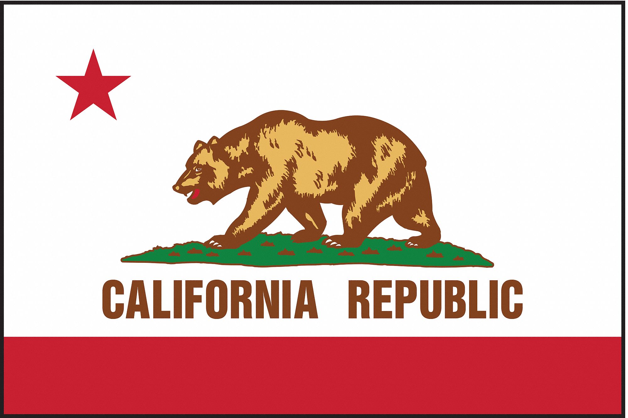 NYLGLO California State Flag, 3 ftH x 5 ftW, Outdoor 2NEH5140460