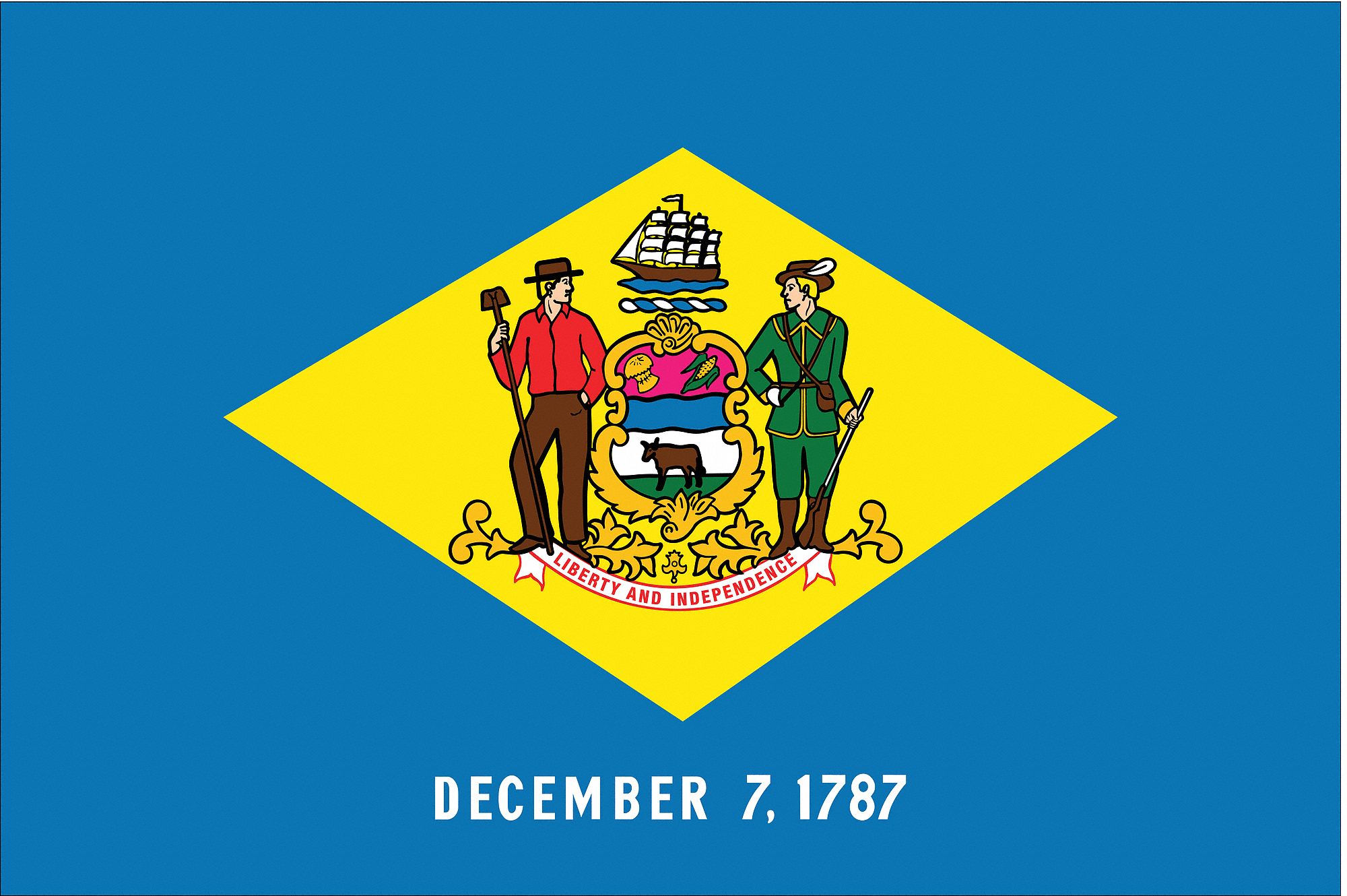 2NEH8 - D3761 Delaware State Flag 3x5 Ft
