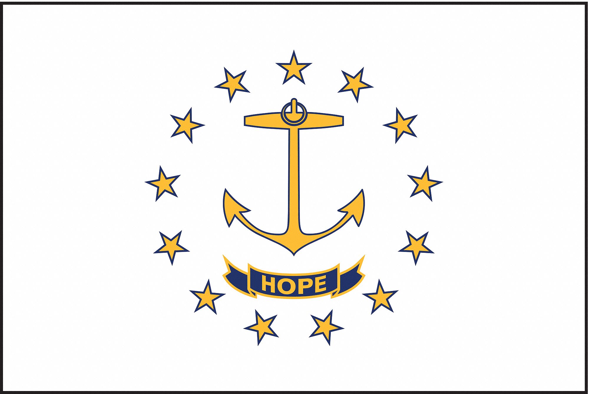 Rhode Island State Flag: Nylon, Outdoor, 3 ft x 5 ft, State Flags, State