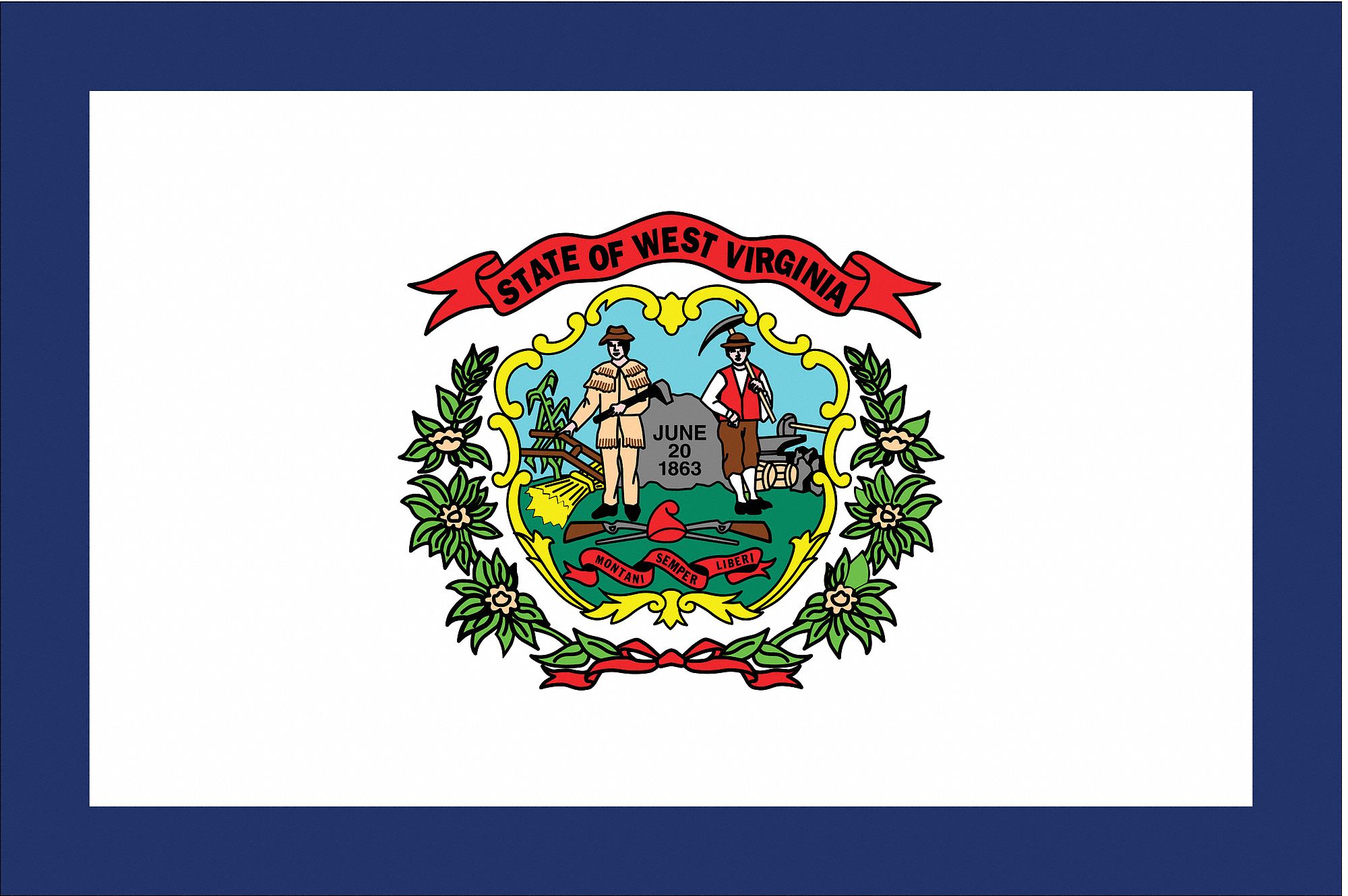 NYLGLO West Virginia State Flag, 3 ftH x 5 ftW, Outdoor - 2NEP3|145860 ...