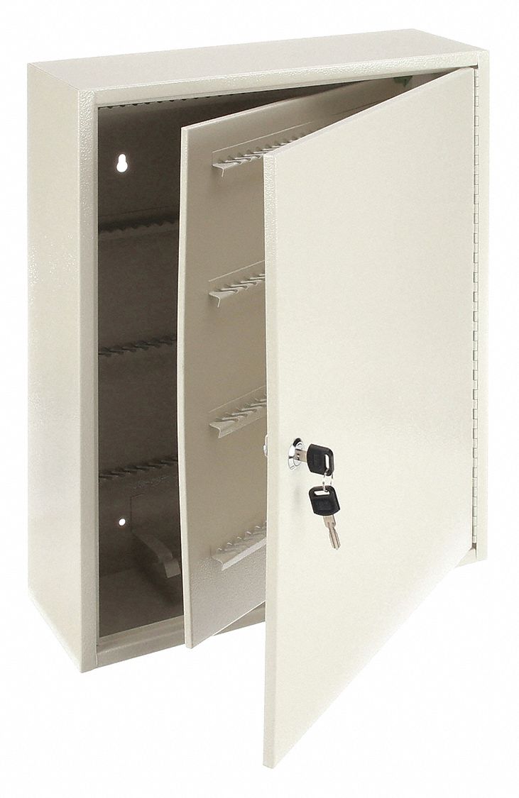 KEY CONTROL CABINET, 330 KEY CAPACITY, SINGLE KEY LOCK, STEEL, BEIGE, 20 IN H, 16½ IN W