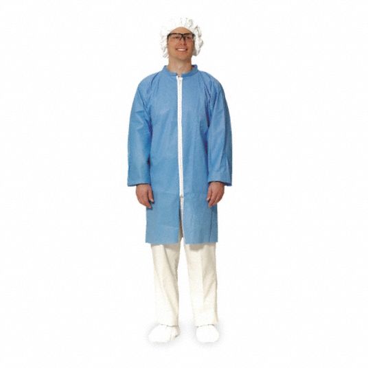 Disposable Cleanroom Coat, 3XL, White, PK 30 Grainger