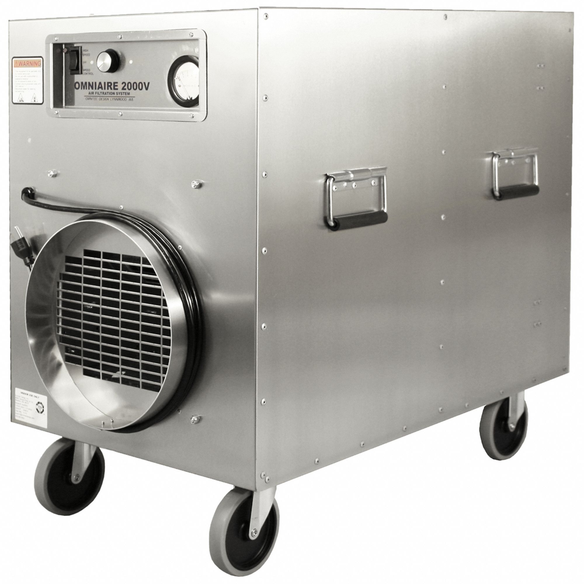 Air Scrubber: Aluminum, Negative Air Pressure/Particulate Filtration, 3, 750 sq ft Max Coverage Area