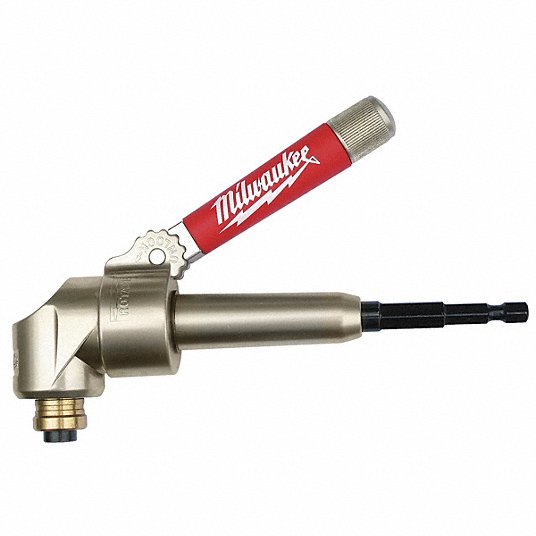 MILWAUKEE, For Use With Cordless Drills/Std 1/4 in Hex Accessories, Right  Angle Attachment - 2NJ51