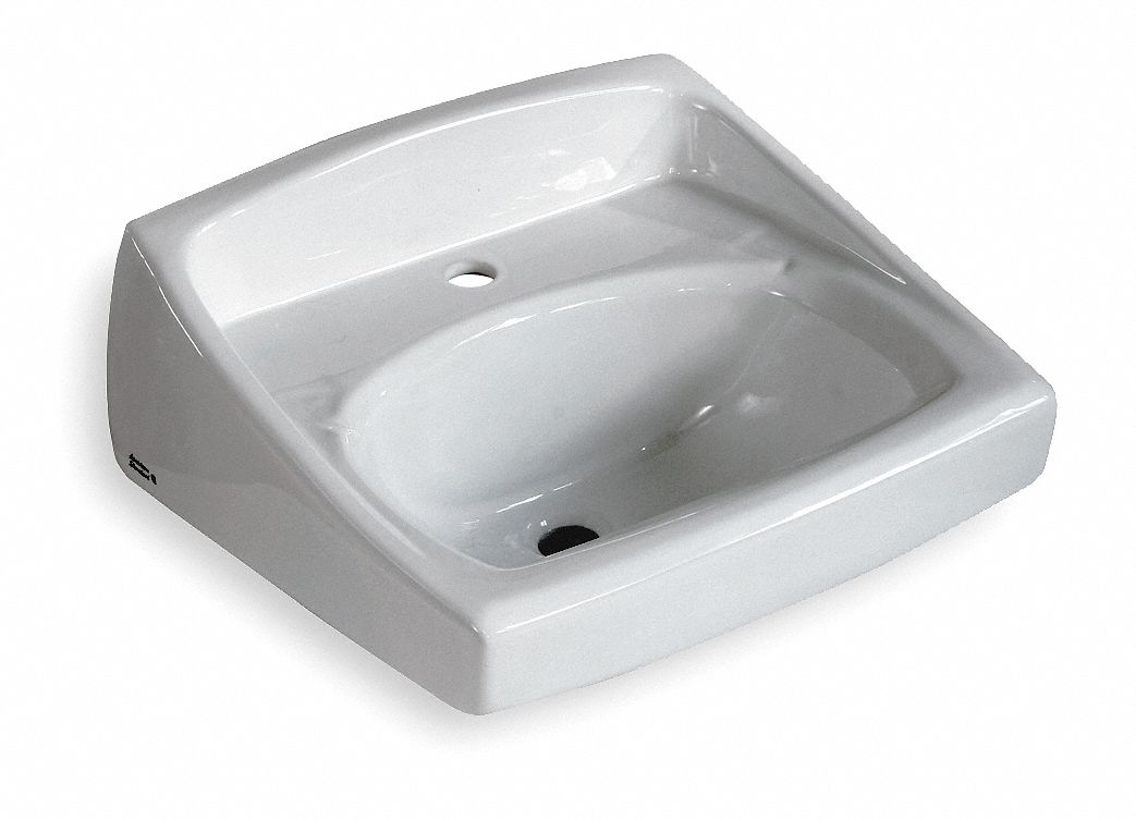 LAVATORY SINK: AMERICAN STD, LUCERNE, WHITE, VITREOUS CHINA, 1 FAUCET HOLES