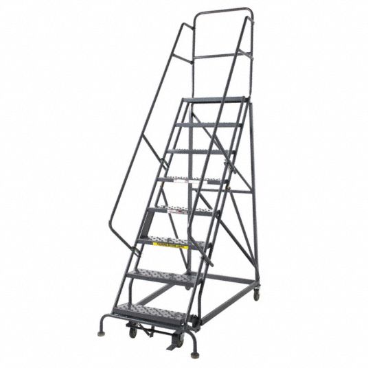 TRI-ARC Rolling Ladder: 120 in Platform Ht, 10 in Platform Dp, 24 in ...