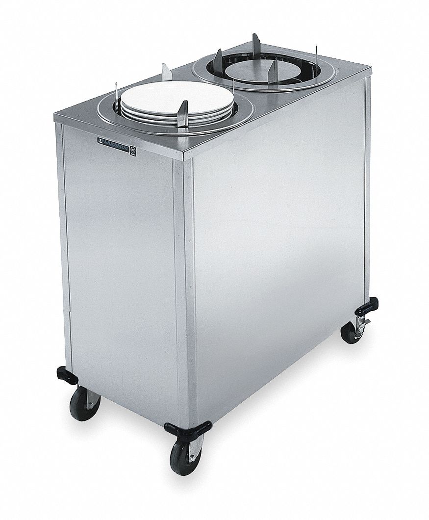 Plate Dispenser Cart: Unheated, 13 1/2 in Plate Size, 39 1/8 in Overall Ht, NSF Certified