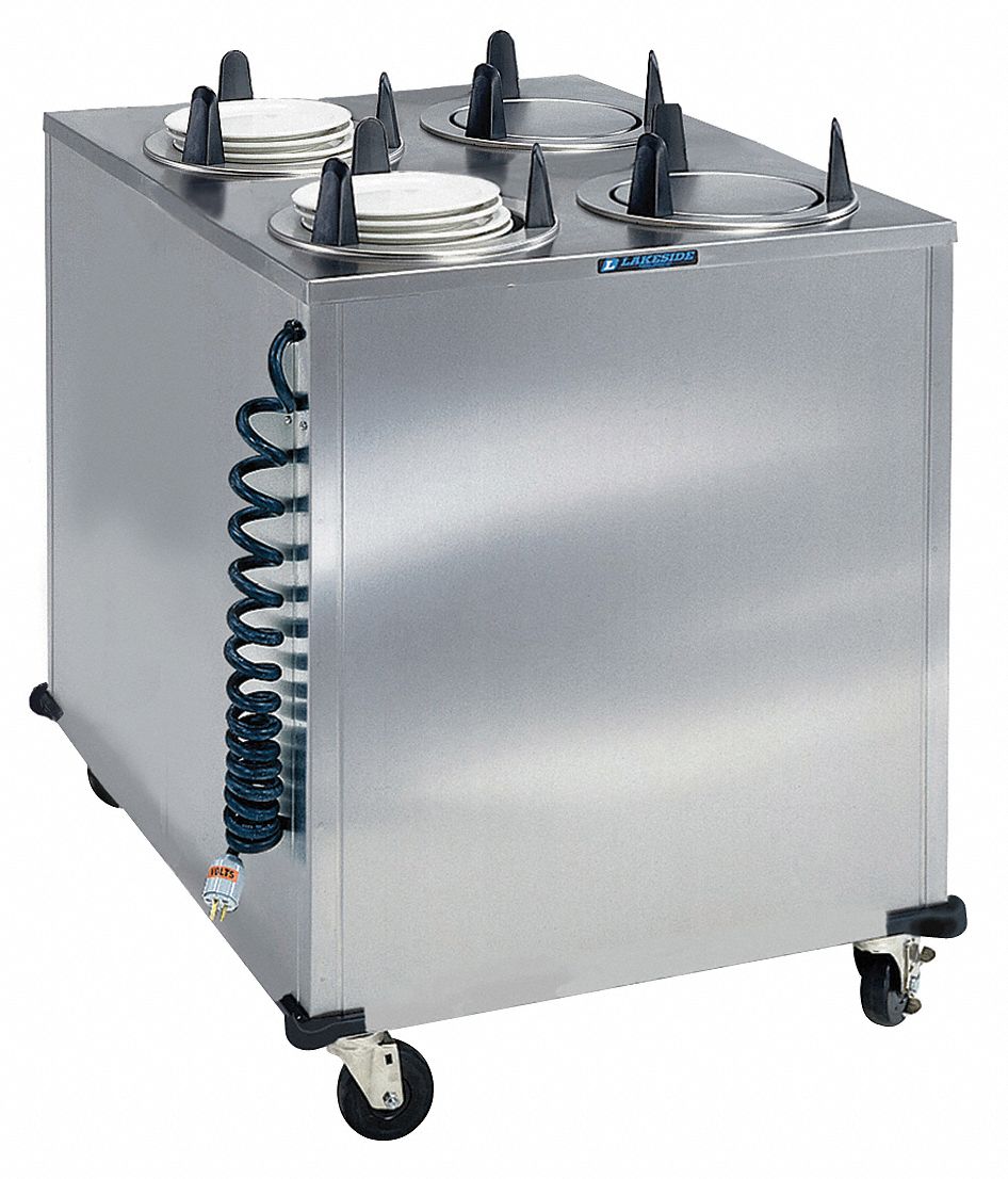 Plate Dispenser Cart: Heated, 10 1/8 in Plate Size, 39 7/8 in Overall Ht, 32 in Overall Lg
