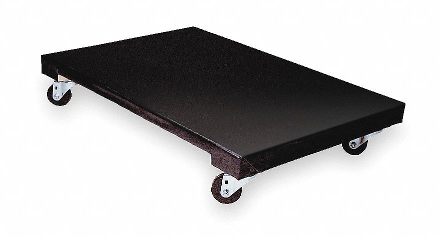 VINYL COVERED HARDWOOD DOLLY, BLACK, 900 LB LOAD CAPACITY, 4 IN CASTER WHEEL DIAMETER, 900 LB LOAD CAPACITY