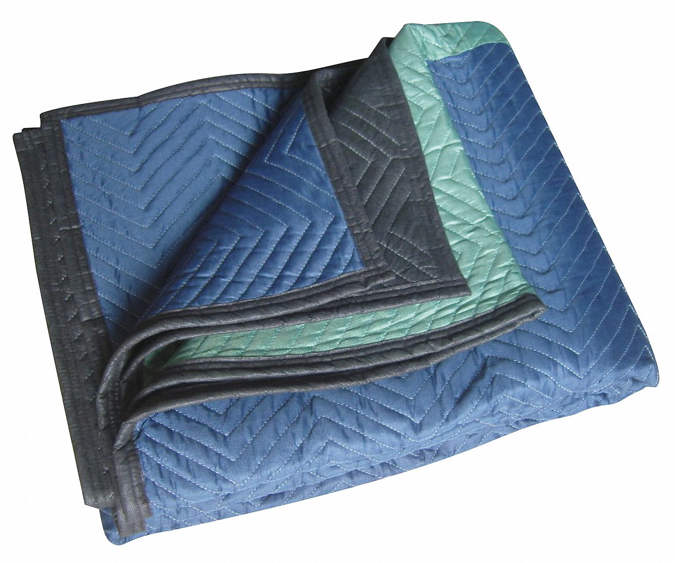 QUILTED MOVING BLANKET, 78 IN L, 100 IN W, BLACK/BLUE/GREEN, 8 POUND WT