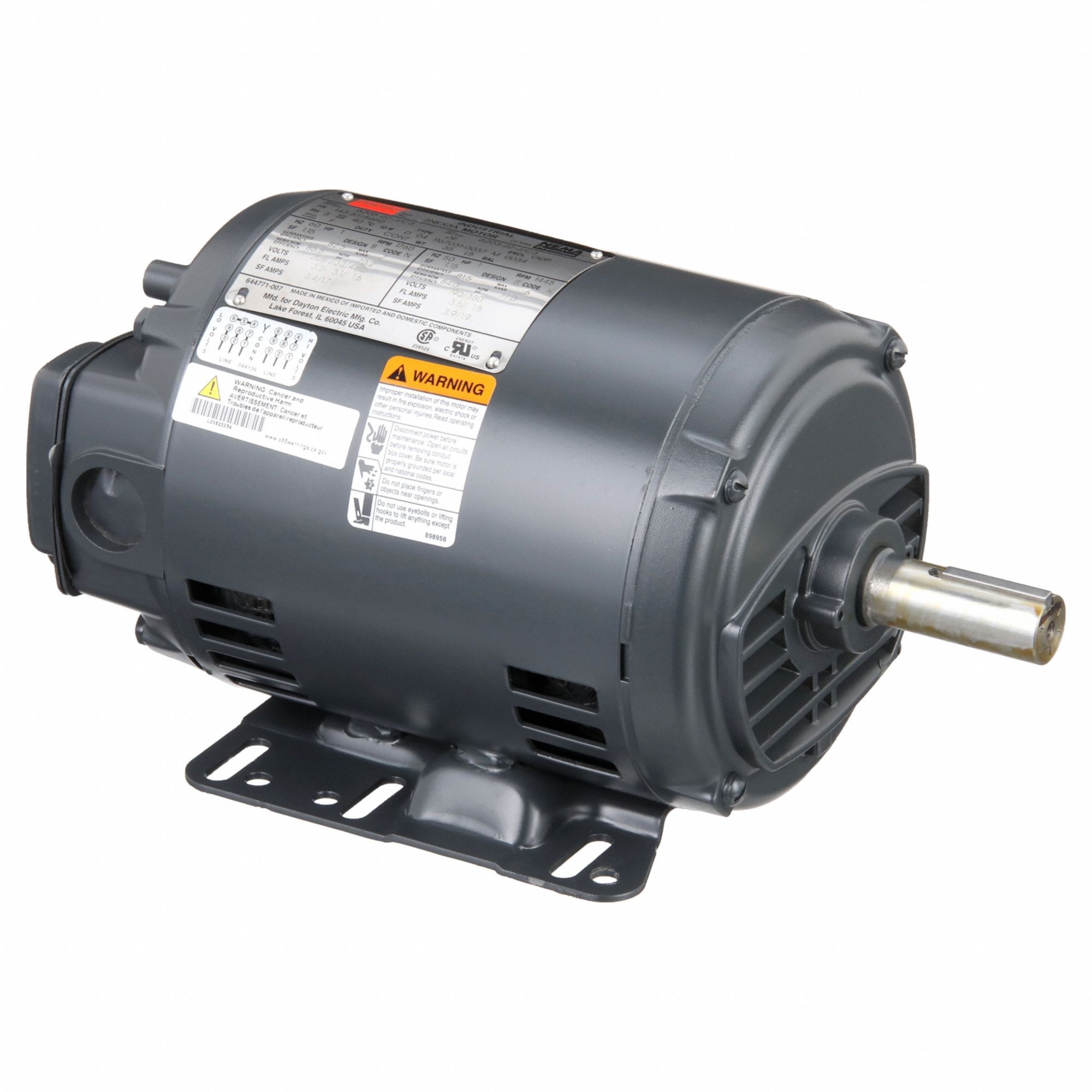 General Purpose Motor: Open Drip Proof, Rigid Base Mount, 1 HP, 1760 Nameplate RPM