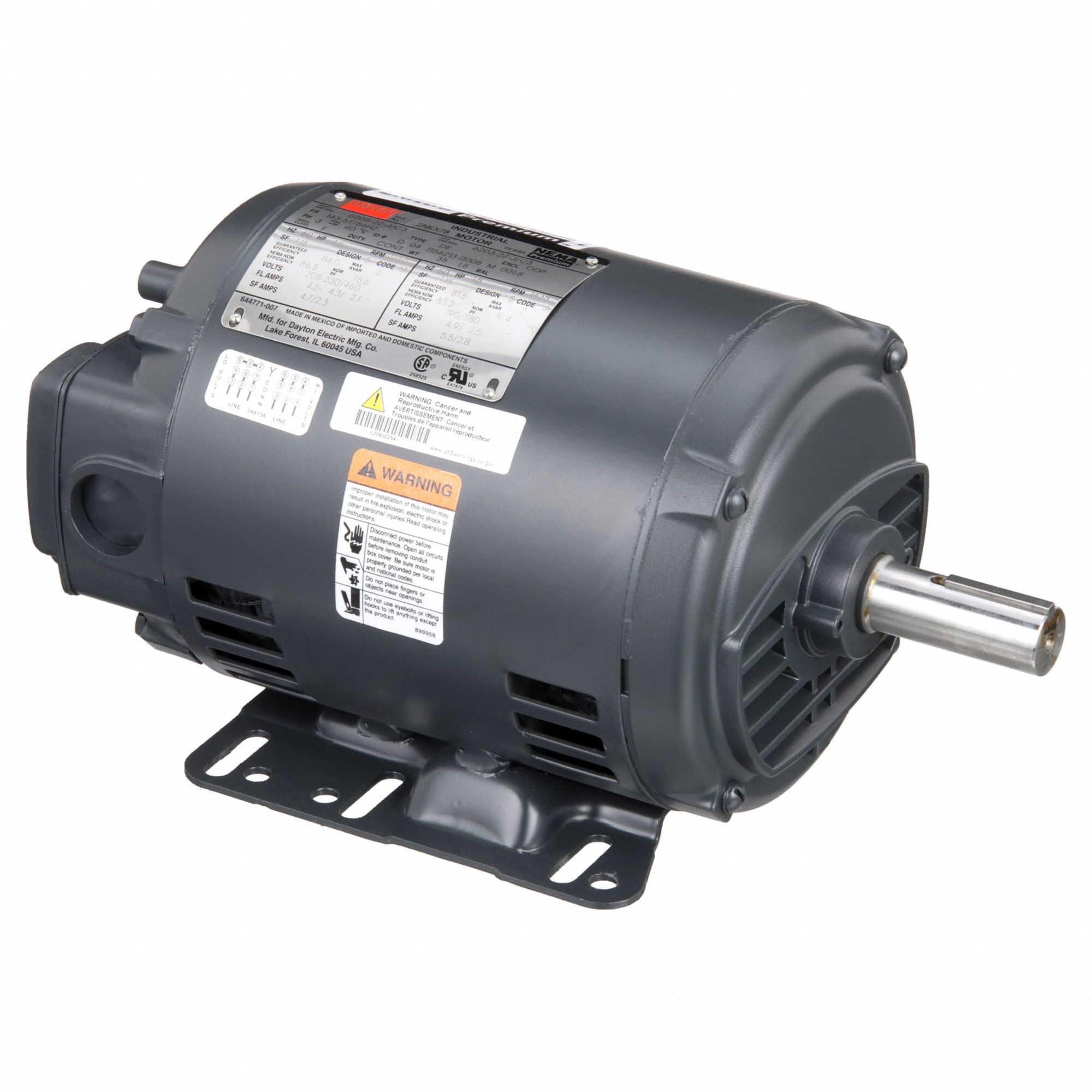 General Purpose Motor: Open Drip Proof, Rigid Base Mount, 1 1/2 HP, 1750 Nameplate RPM