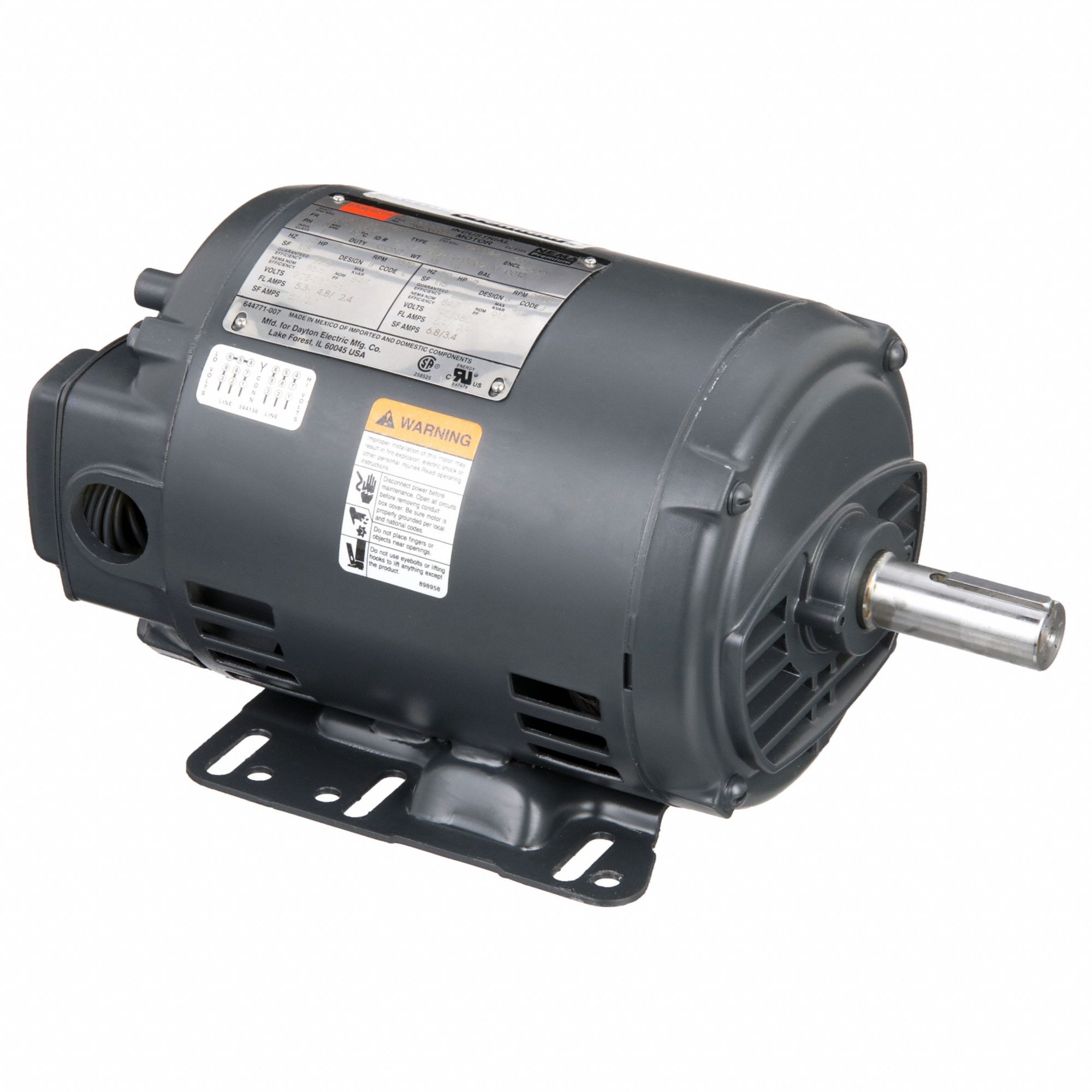 General Purpose Motor: Open Drip Proof, Rigid Base Mount, 2 HP, 3515 Nameplate RPM