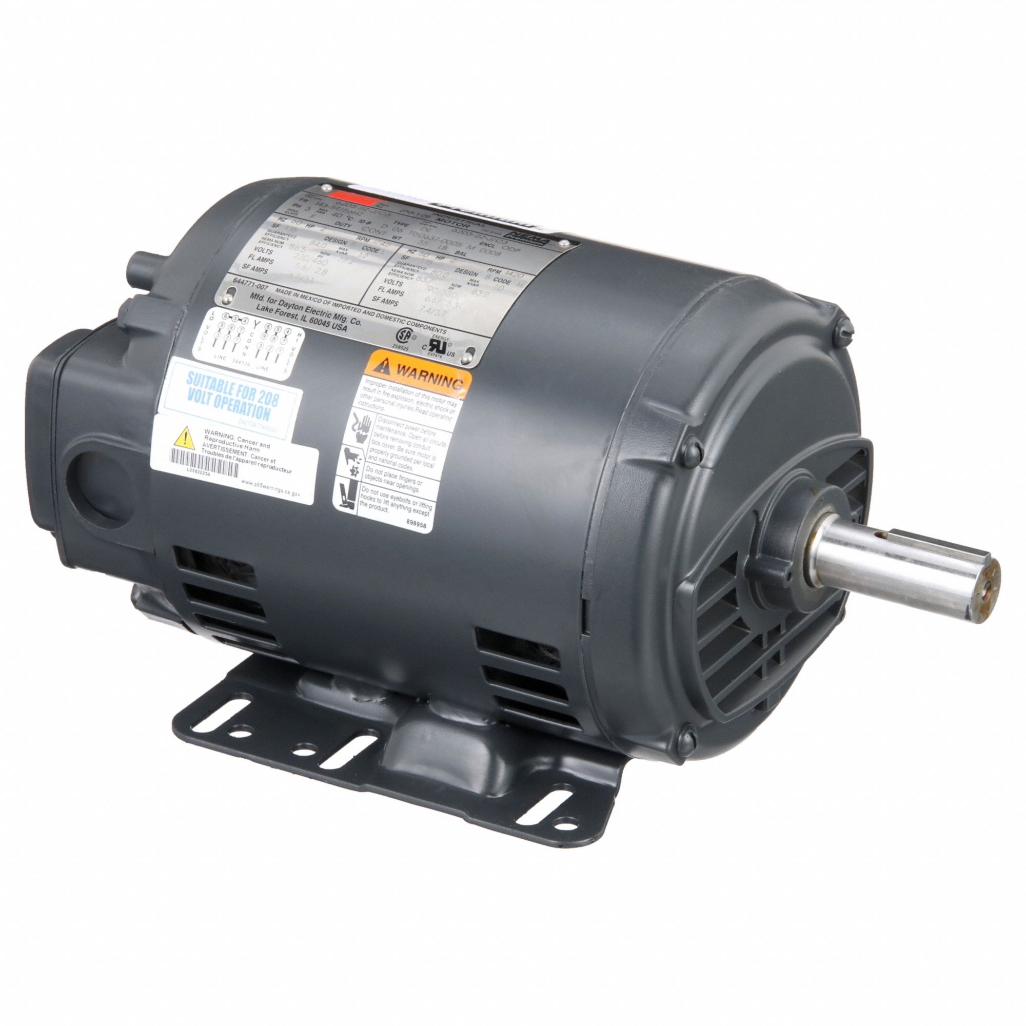 MOTOR 2HP 3PH 1745RPM 208-230/460