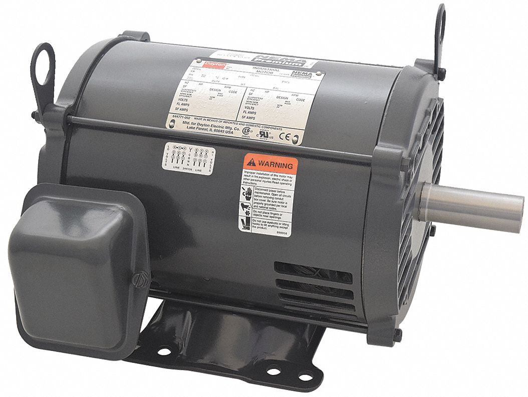 Dayton General Purpose Motor 3 Hp 3 Phase Nameplate Rpm 1 770 Voltage 8 230 460v Ac 2nky8 2nky8 Grainger