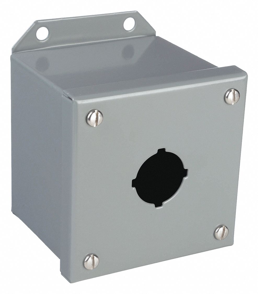 PUSH BUTTON ENCLOSURE, 30 MM, 1 HOLES, CARBON STEEL, NEMA 13/3