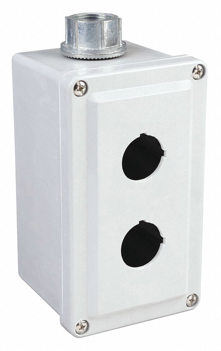 PUSH BUTTON ENCLOSURE, 30 MM, 2 HOLES, NON-METALLIC, NEMA 1/12/3/4/4X