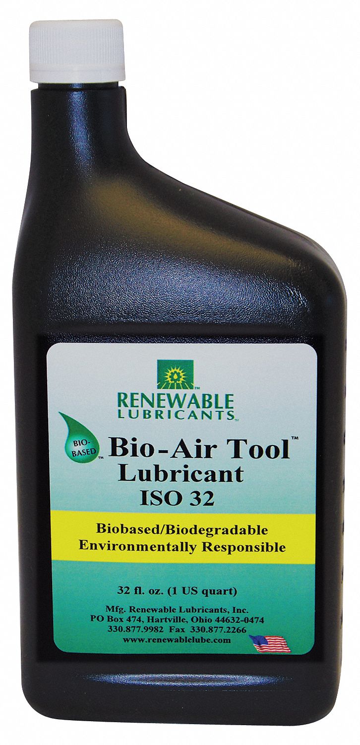 RENEWABLE LUBRICANTS Air Tool Lubricant Synthetic 22 F 250 F Max 