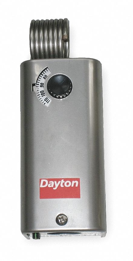 LINE VOLT MECHANICAL THERMOSTAT, HEAT/COOL, STAINLESS STEEL, 30 °  TO 110 ° F, 3-1/2 ° F