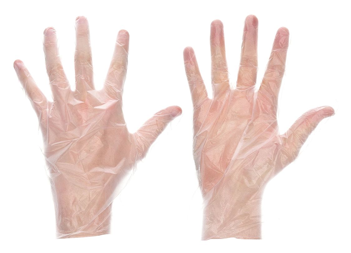 DISPOSABLE GLOVES, FOOD-GRADE, XL (10), 1 MIL, POWDER-FREE, PE, EXTENDED CUFF