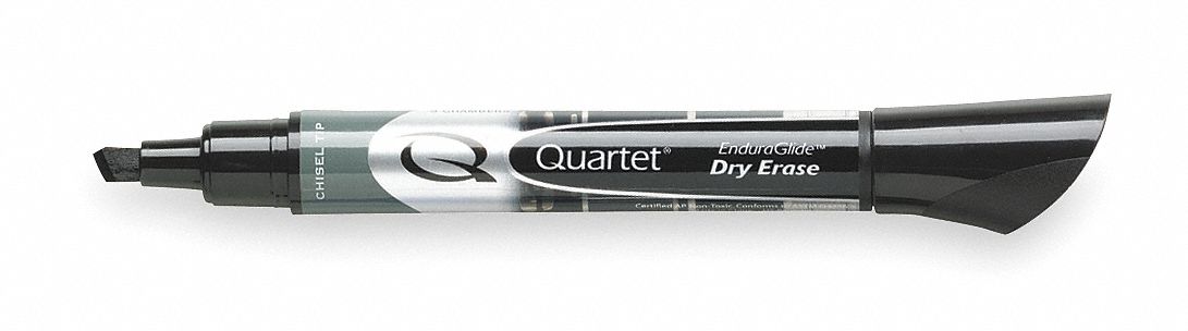 Dry Erase Marker Set: Black, Chisel, Capped, Eraser Not Included, Std, Non-Toxic, 12 PK