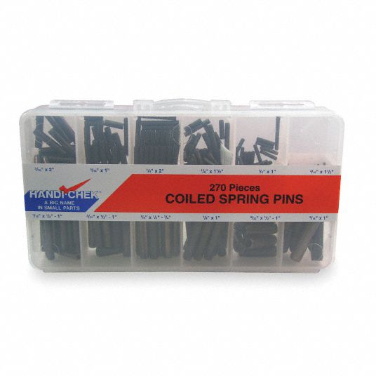 ITW BEE LEITZKE High Carbon Steel Coiled Spring Pin Assortment, Sizes