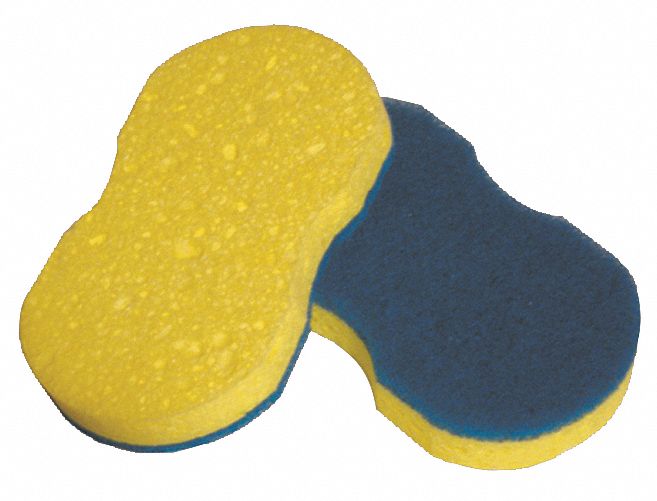 SCRUBBER SPONGE,6 IN L,BLUE/YELLOW,PK20