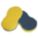 SCRUBBER SPONGE,6 IN L,BLUE/YELLOW,PK20