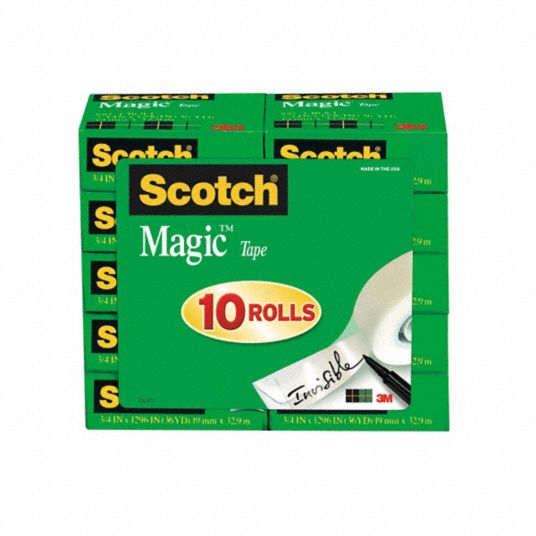 Office Tape: 3M™ Scotch™, 810, 3/4 in x 108 ft, 1 in Tape Core Dia,  Transparent, Matte, 3M™