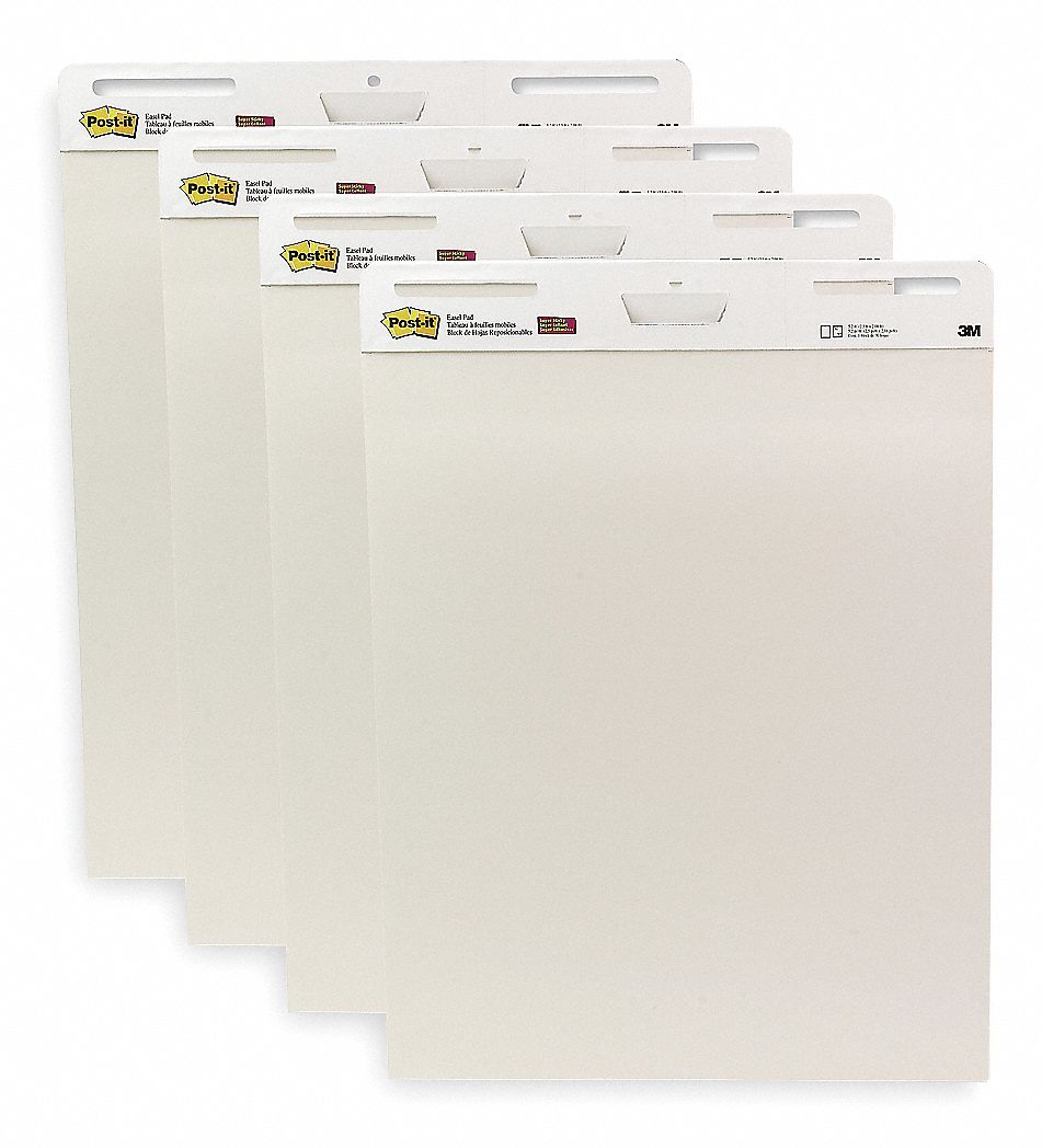 Post-it 559VAD4PK Self-Stick Easel Pads - White, 30 Sheets (4 Pack)