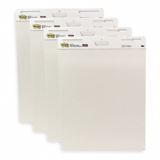 POSTIT, Plain, 25 in x 30 in Sheet Size, Easel Pad 2NU94559VAD4PK
