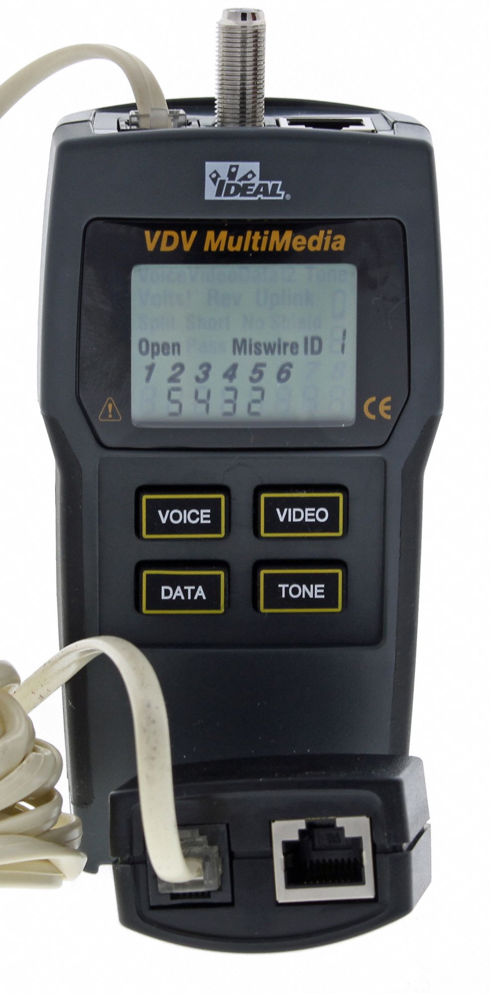 IDEAL Multimedia Cable Tester, Copper Cable Wire Mapping, LCD 2NV5833856 Grainger