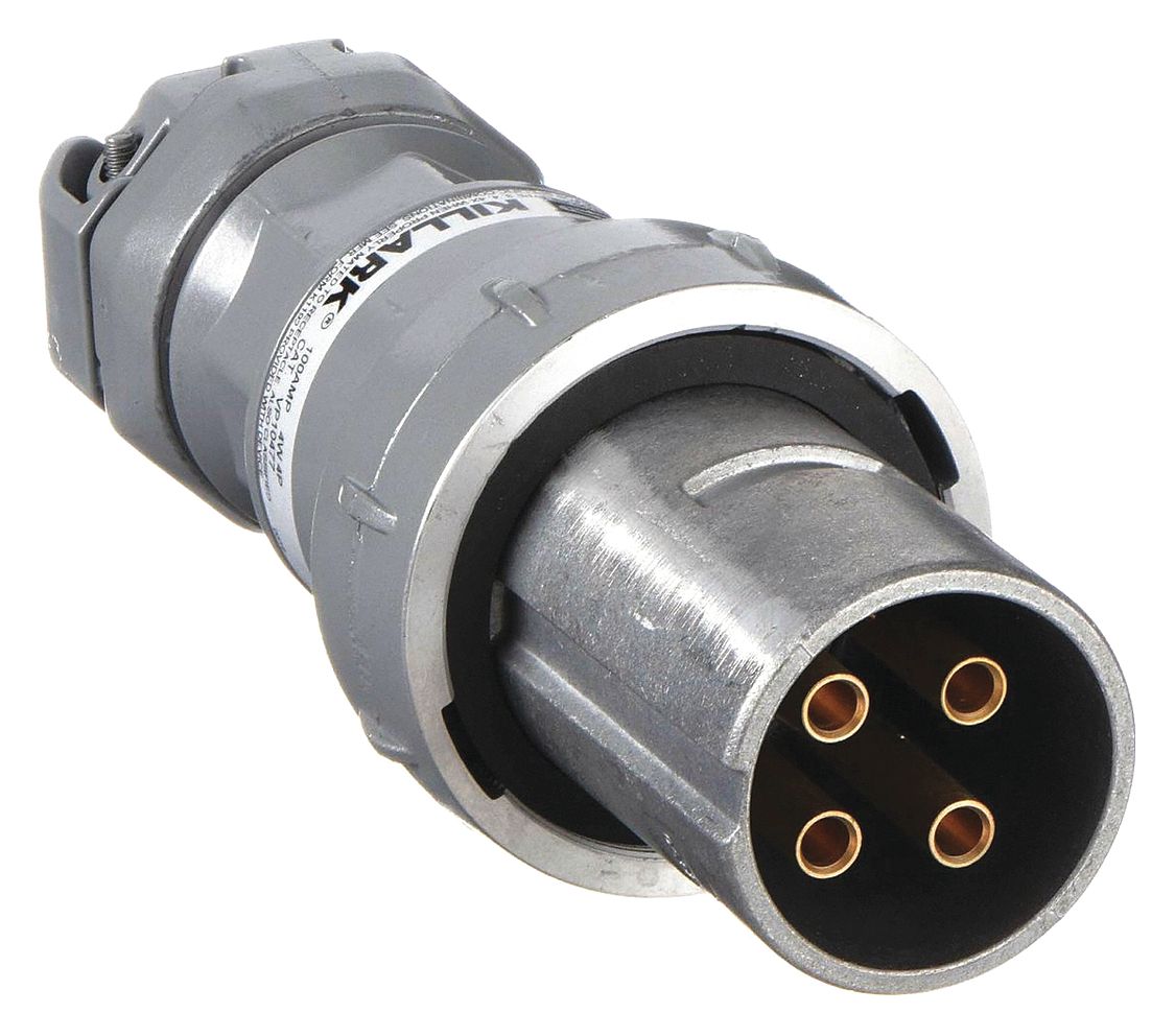 PIN AND SLEEVE PLUG, 100 A, 250V DC/600V AC, STYLE 1 GROUNDING, CSA CERTIFICATIONS/UL LISTED