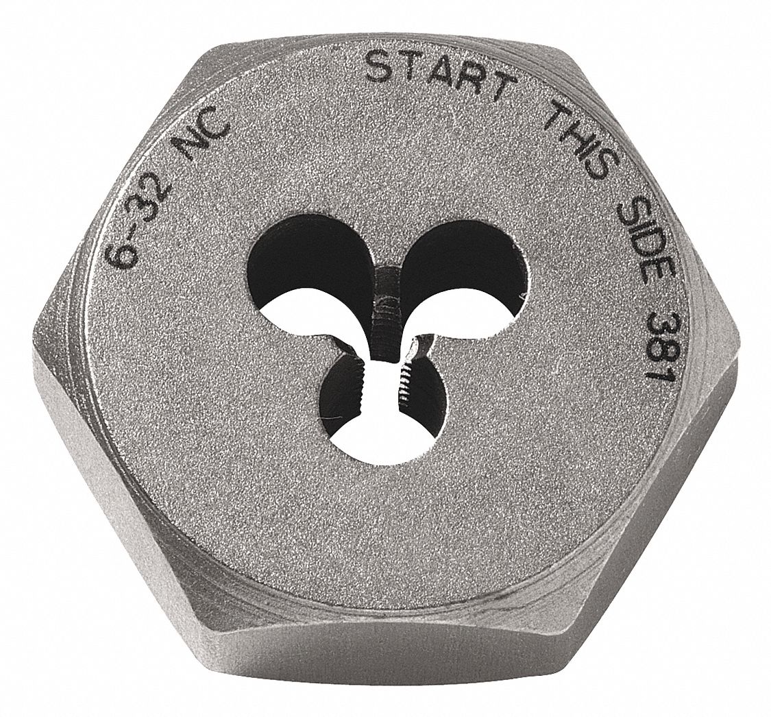 BOSCH Hex Threading Die, Thread Size #6-32, UNC, Solid - 2NWP8|BHD632 ...