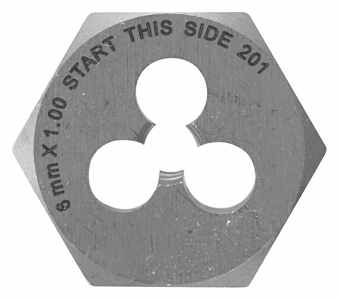 BOSCH Hex Threading Die, Thread Size M6x1.00, Metric Coarse, Solid