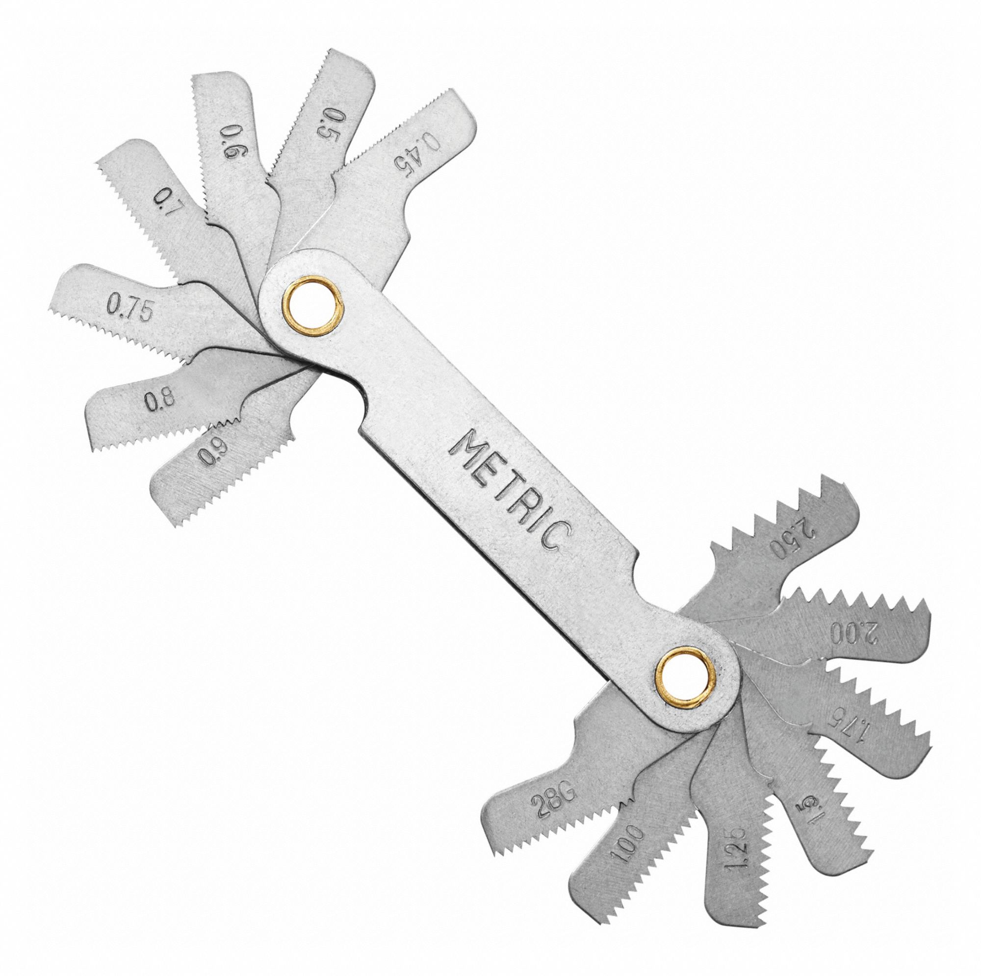 BOSCH Thread Pitch Gauge Set, Thread Type Metric, Number of Leaves 14