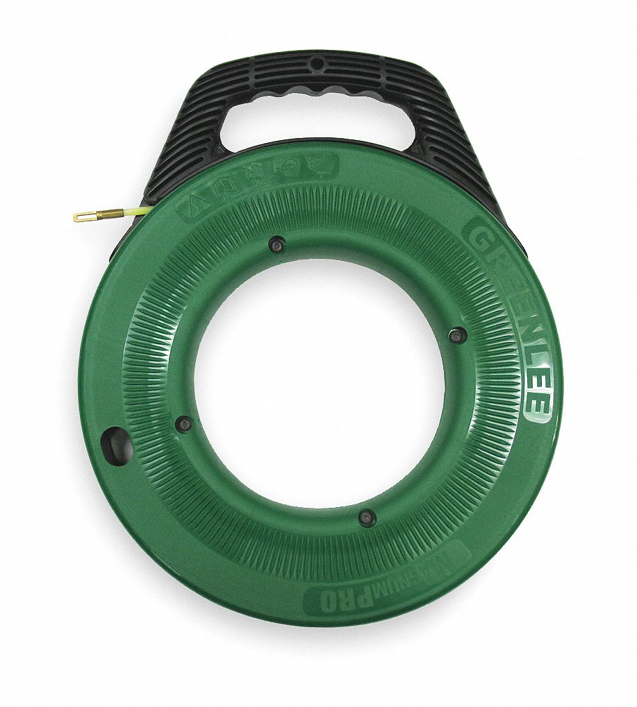 GREENLEE, 100 ft Lg, Manual Wind Tape Retraction, Fish Tape 2NXF5