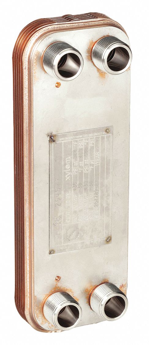 Heat Exchanger: 135, 000 BtuH Water / 12, 725 BtuH Oil, 50 gpm, 2.26 sq ft, Copper Braze