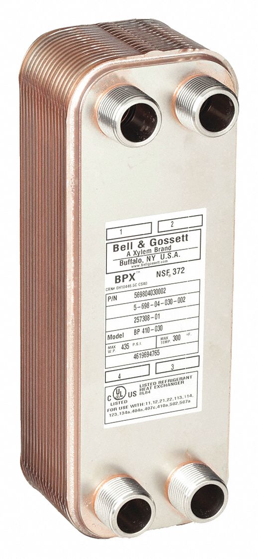 BELL & GOSSETT, Brazed Plate, 500,000 BtuH Max. BtuH (Water To Water ...