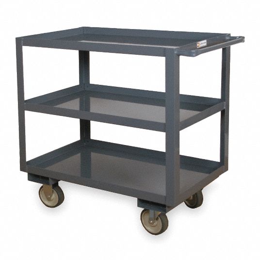 Welded Utility Cart, Load Capacity 1200 lb, Number of Shelves 3 - Grainger