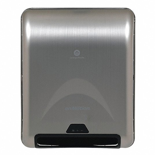 Paper Towel Dispenser: Hardwound, 8 in Paper Towel Wd, 1 1/2 in, Stainless Steel