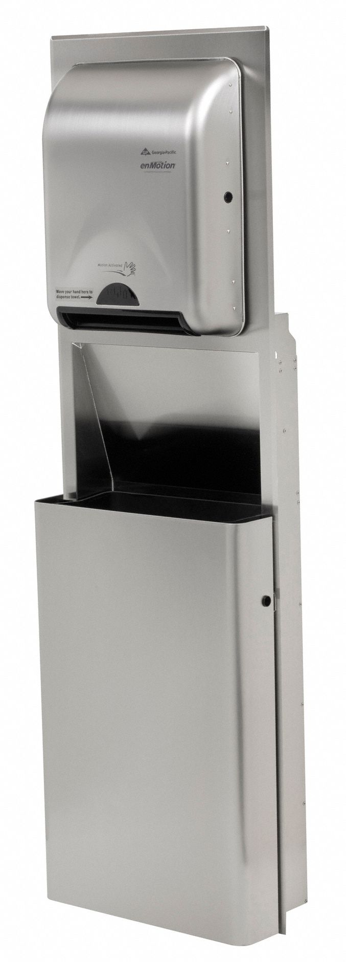 Trash Can Stainless Steel, Open Top, Silver, 10 gal